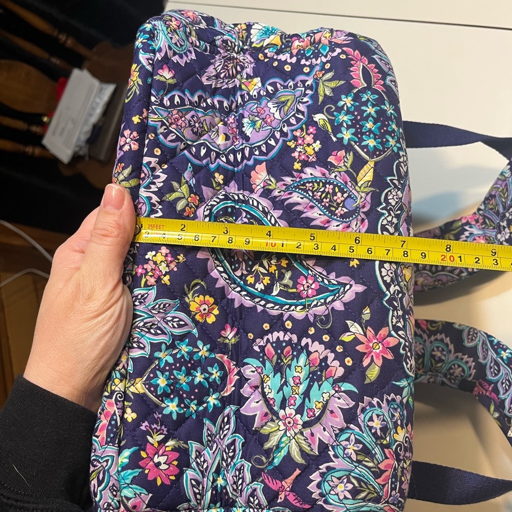 Vera Bradley French Paisley Campus Backpack quilted purple like new - Picture 10 of 12
